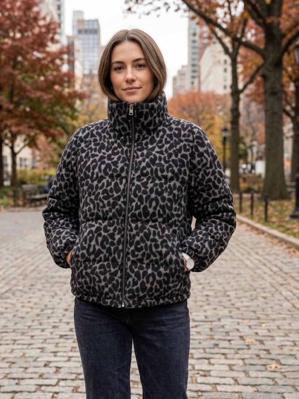 Levi's Leopard Print Quilted Puffer Jacket - #79